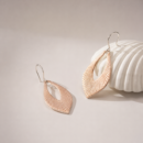Textured Rose Leaf Dangler Earring