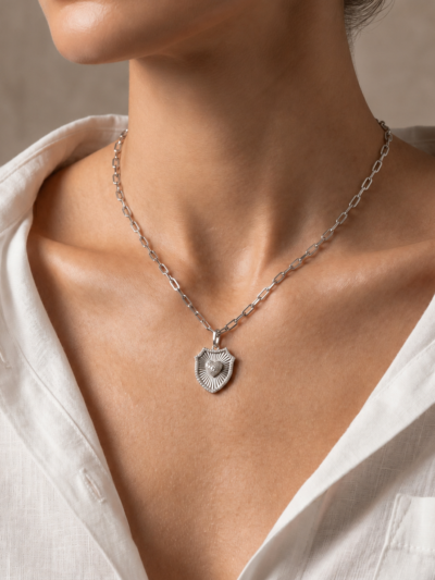 Sunburst Shield Necklace