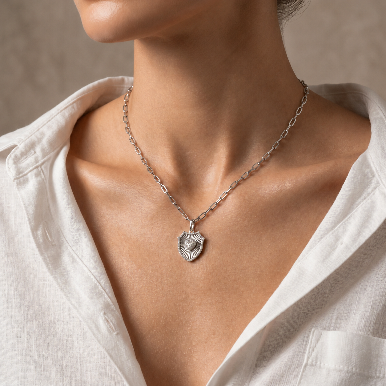 Sunburst Shield Necklace