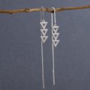 Crystal Chevron Threader Dangler Earring