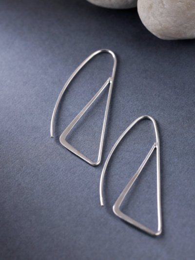 Abstract Wire Triangle Dangler Earring