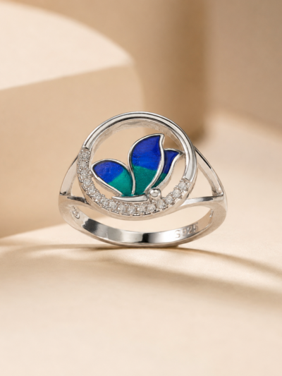 Blue Morpho Butterfly Ring