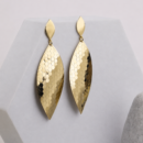 Golden Honeycomb Leaf Dangler Earring