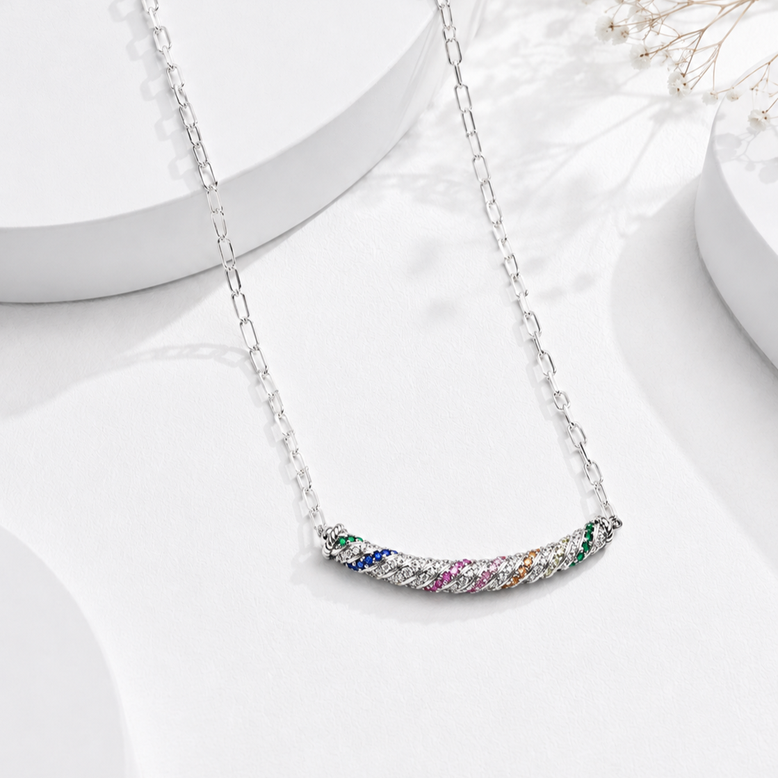 Celestial Rainbow Curve Necklace