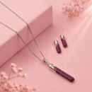 The Crimson Stardust Pillar Pendant Set