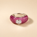 The Crimson Grid Ring
