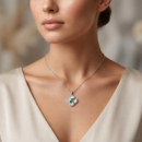 Enamel Ginkgo Clover Necklace