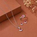 Crimson Heart of the Rose Pendant Set