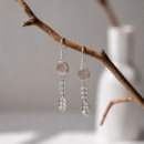 Rose Quartz Flora Drops Earring