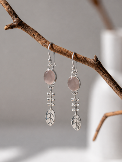 Rose Quartz Flora Drops Earring