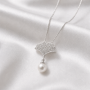 Ginkgo Pearl Drop Necklace