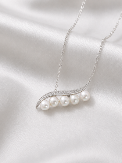 The Celestial Pearl Wave Necklace