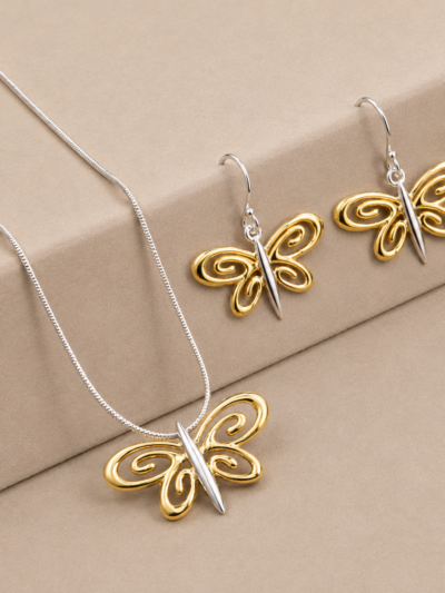Folden wings Pendant Set