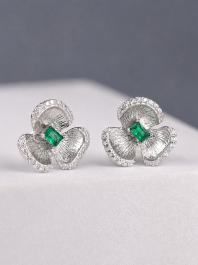 Enchanted Emerald Petal earring
