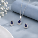 The Midnight Sapphire Teardrop Pendant Set