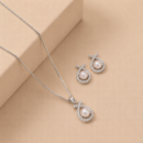 The Eternal Pearl Halo Pendant Set
