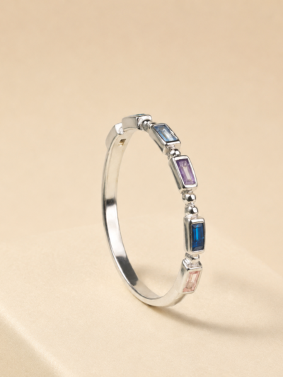 Pastel Prism Baguette Ring