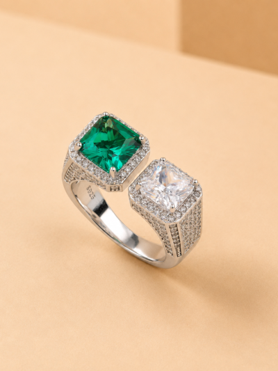 The Emerald Oasis Cocktail Ring