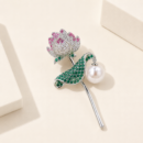 The Serene Lotus Pavé Brooch