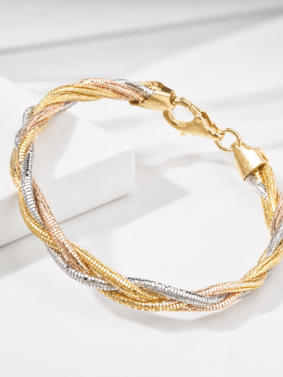 The Aurelia Two-Tone Twist Bracelet