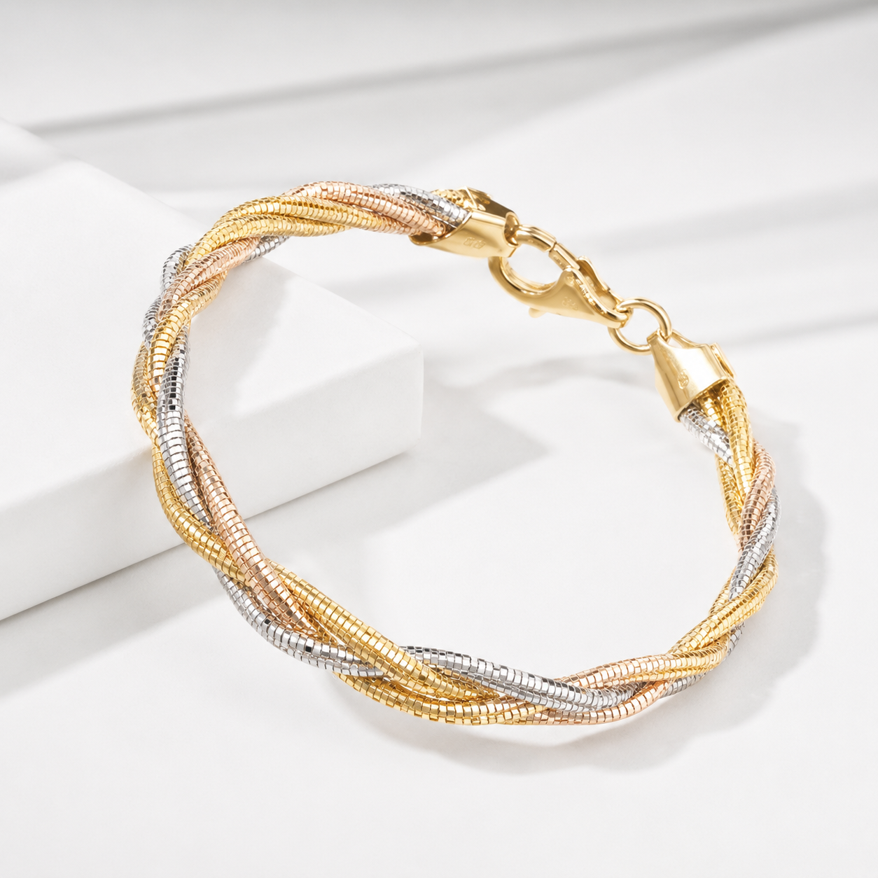 The Aurelia Two-Tone Twist Bracelet