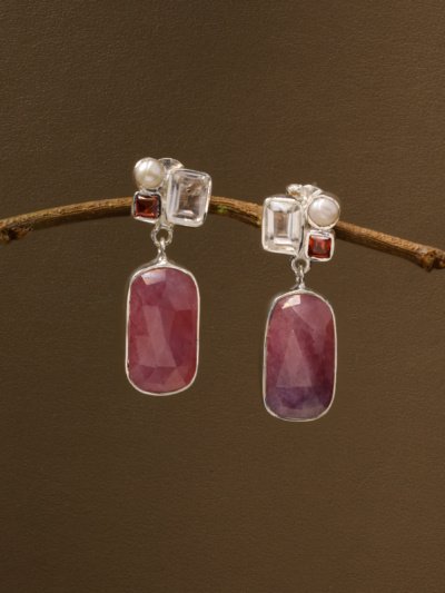 The Windsor Raw Ruby Drop Earring
