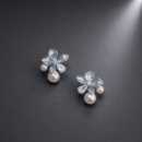 Pastel Blue Blossom Drop Earring