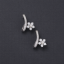 Floral Ribbon Crystal Drop Earring