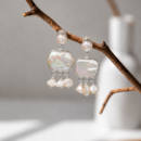 The Mayfair Square Pearl Drop Earring