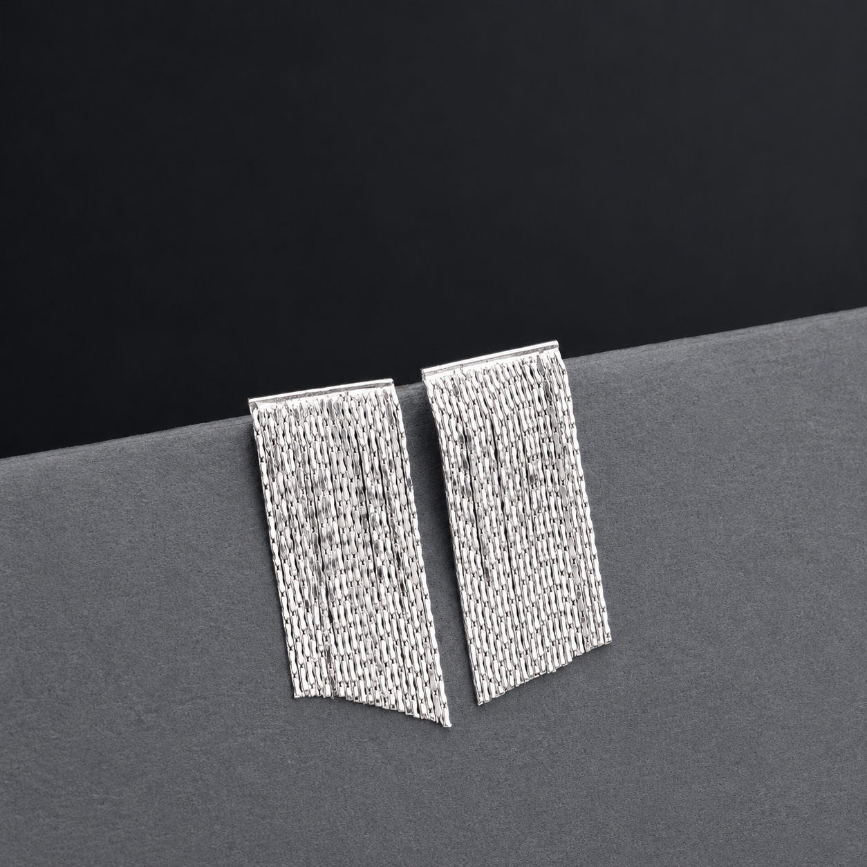 Silver Waterfall Fringe Dangler Earring