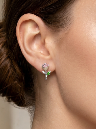 Shakespeare's Blushing Rose earring