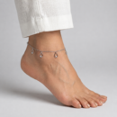Pearlescent Drop Charm Anklet