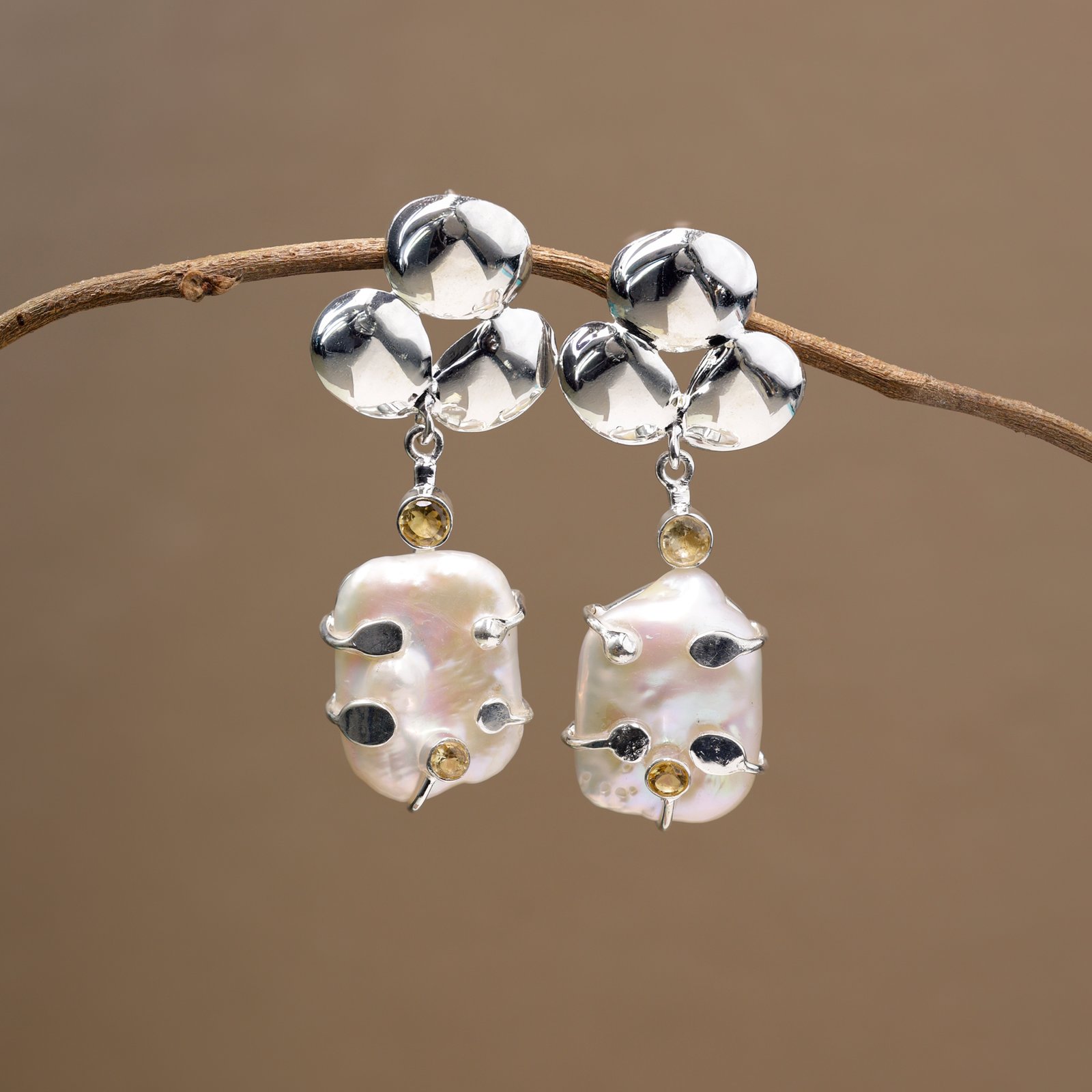 Ocean Mermaid Raw Pearl Earring - Image 2