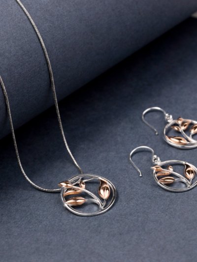 The Wild Rosy Fern Pendant Set