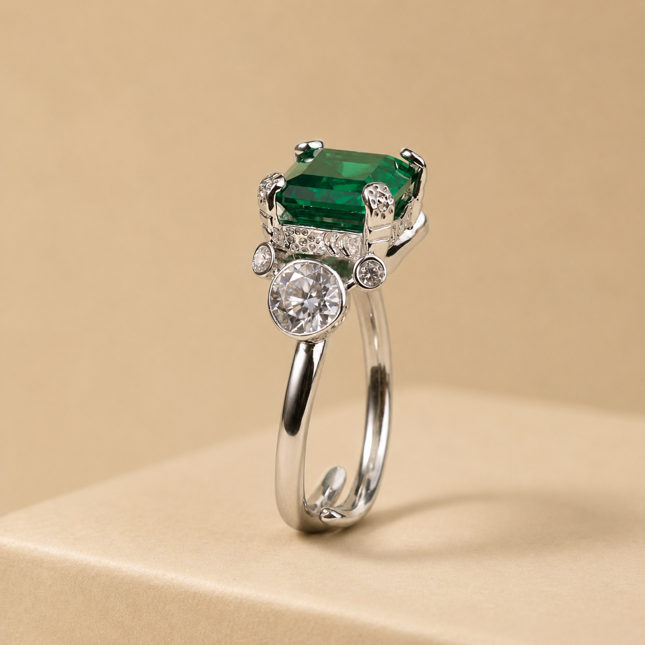 Spiral Bliss Emerald Ring - Image 3