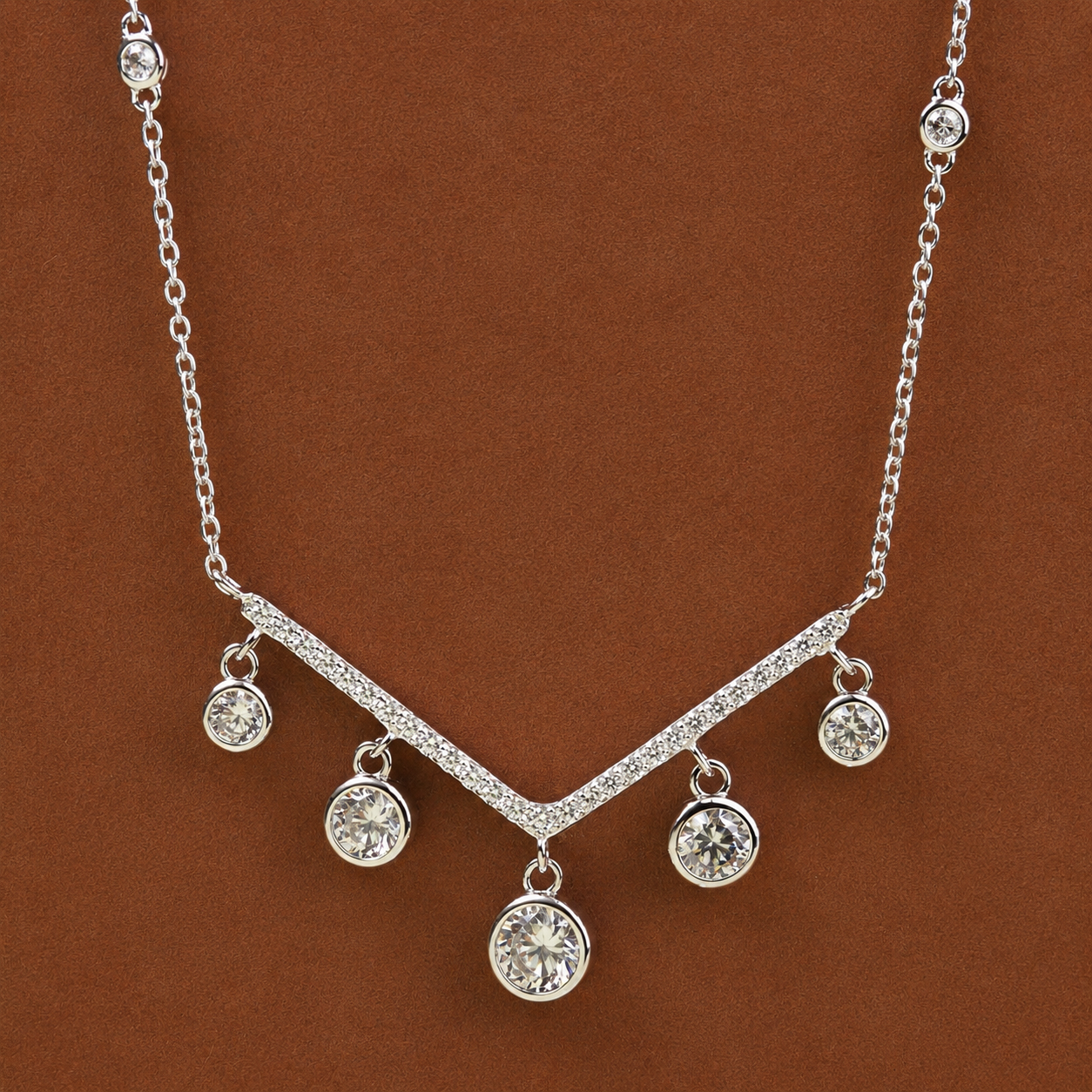 Chevron V-Bar Necklace - Image 3