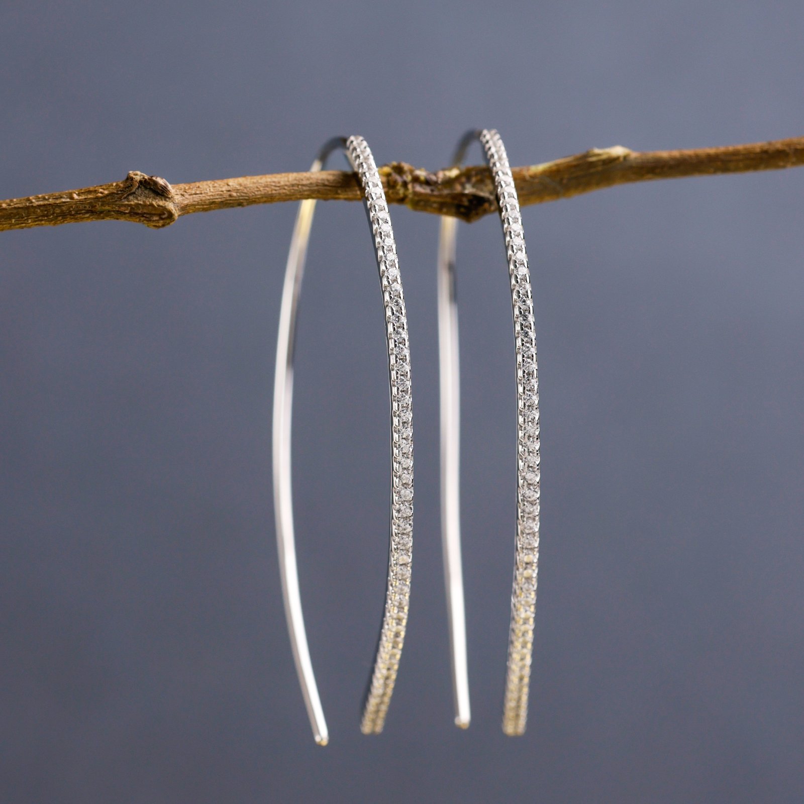 Crystal Lined Arch Drop Earring - Image 2