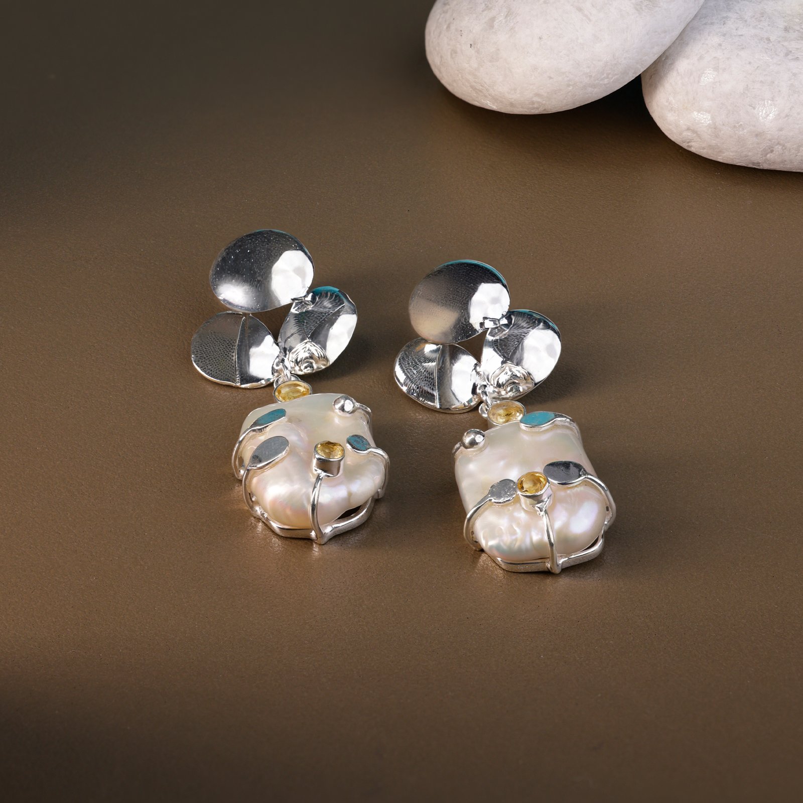 Ocean Mermaid Raw Pearl Earring - Image 3