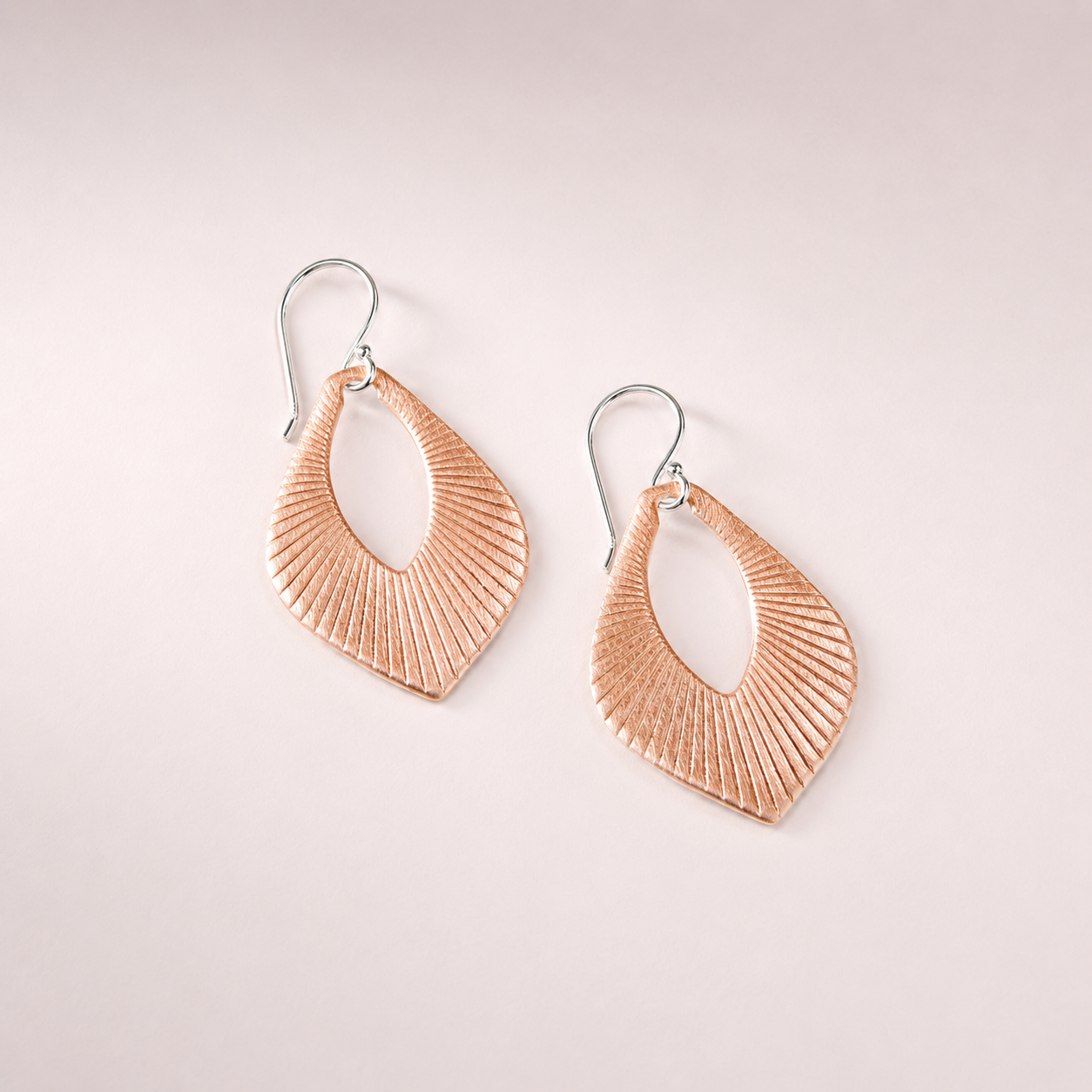 Textured Rose Leaf Dangler Earring - Image 3