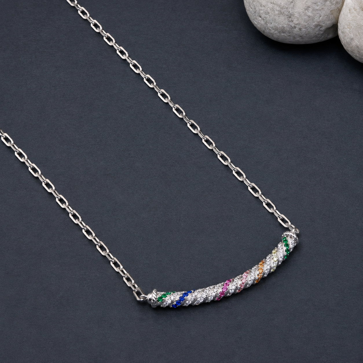 Celestial Rainbow Curve Necklace - Image 3