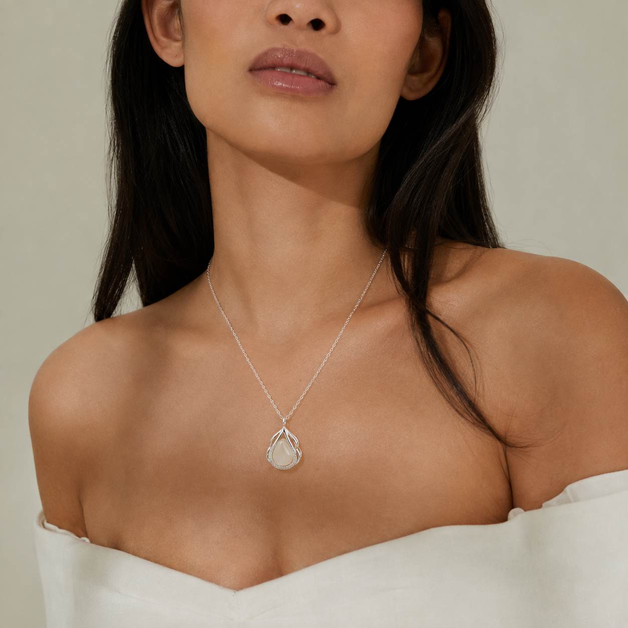 The Opaline Dewdrop Necklace - Image 3