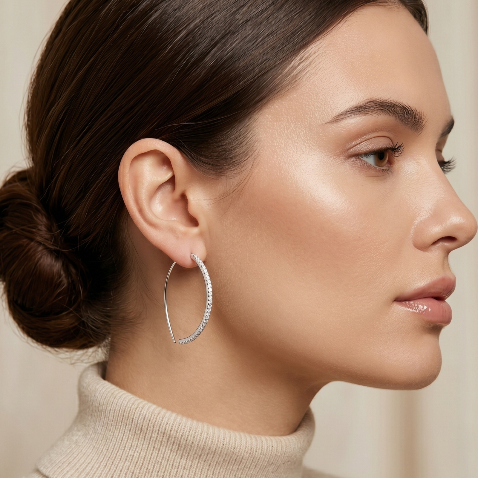 Crystal Lined Arch Drop Earring - Image 3