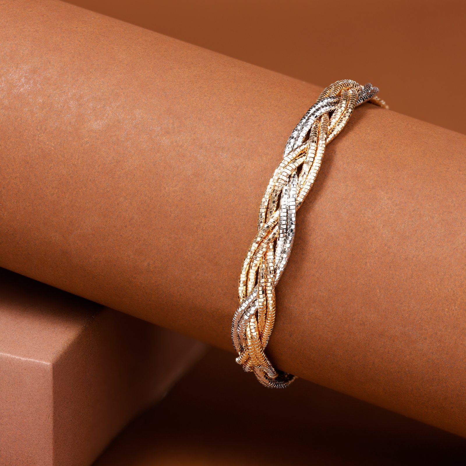 The Aurelia Two-Tone Twist Bracelet - Image 4