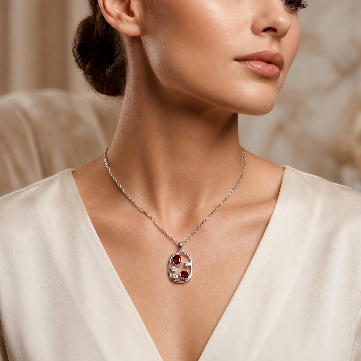 Garnet Aura Necklace - Image 5