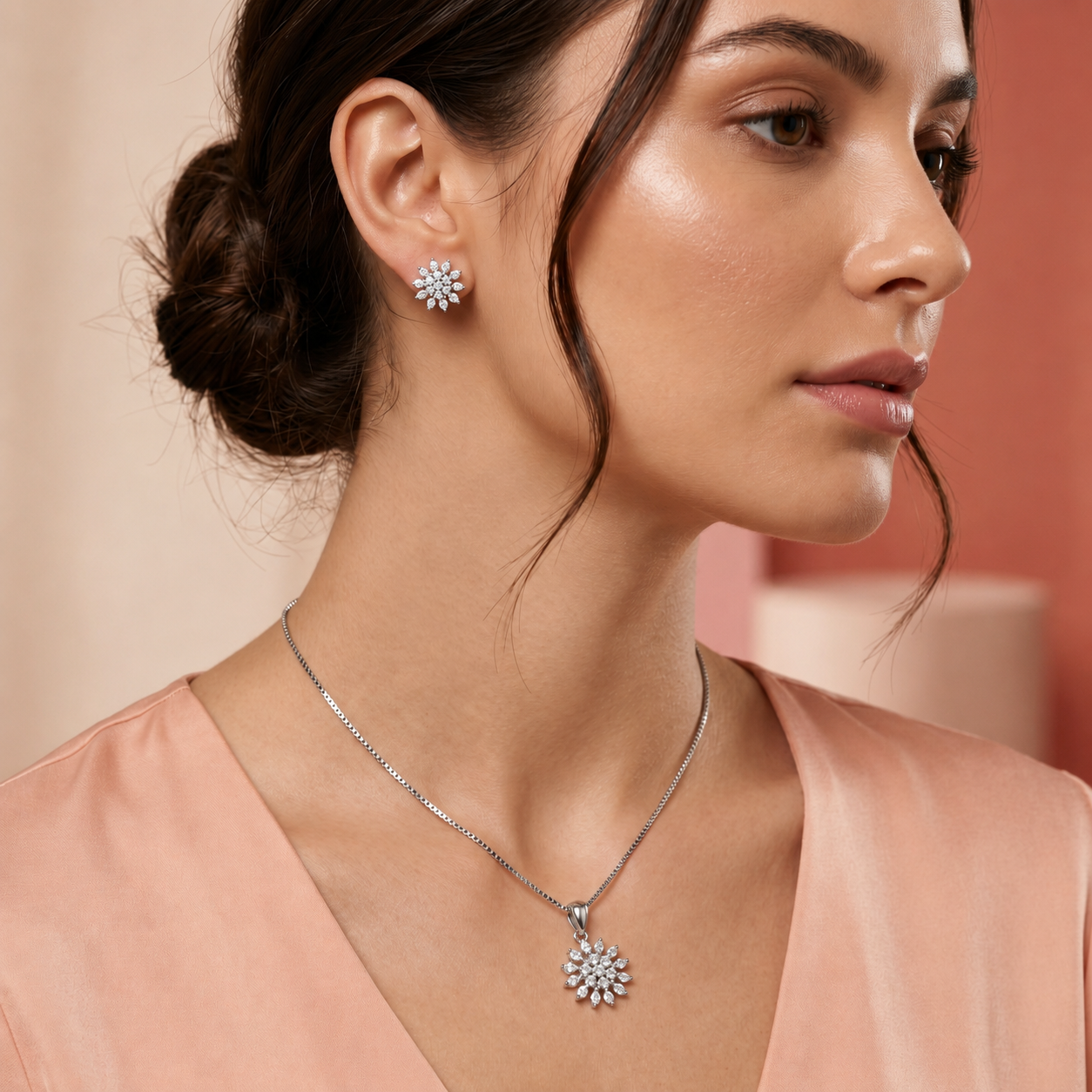 The Celestial Frost Bloom Pendant Set - Image 4