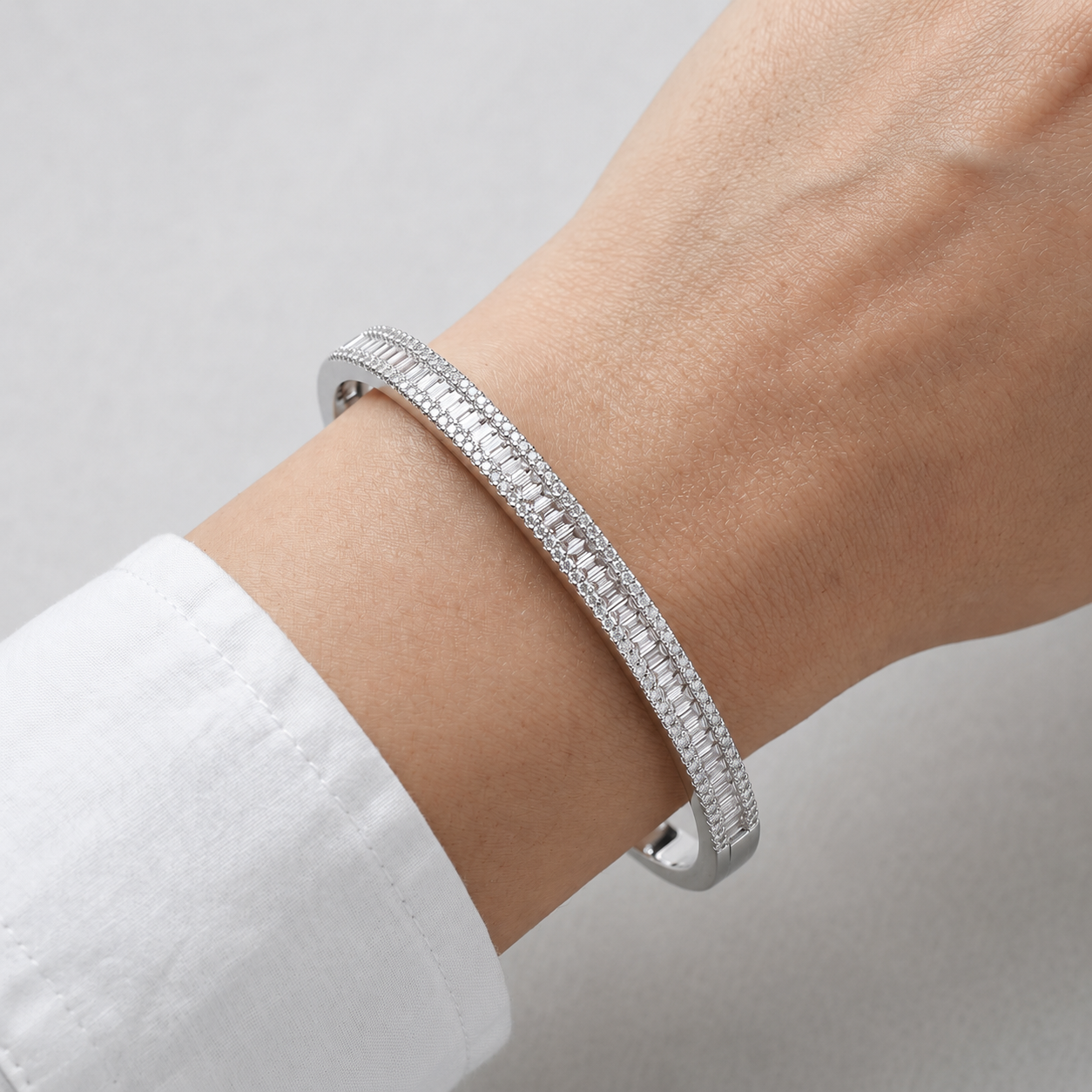 The Stella Diamond-Cut Cuff Bracelet - Image 2