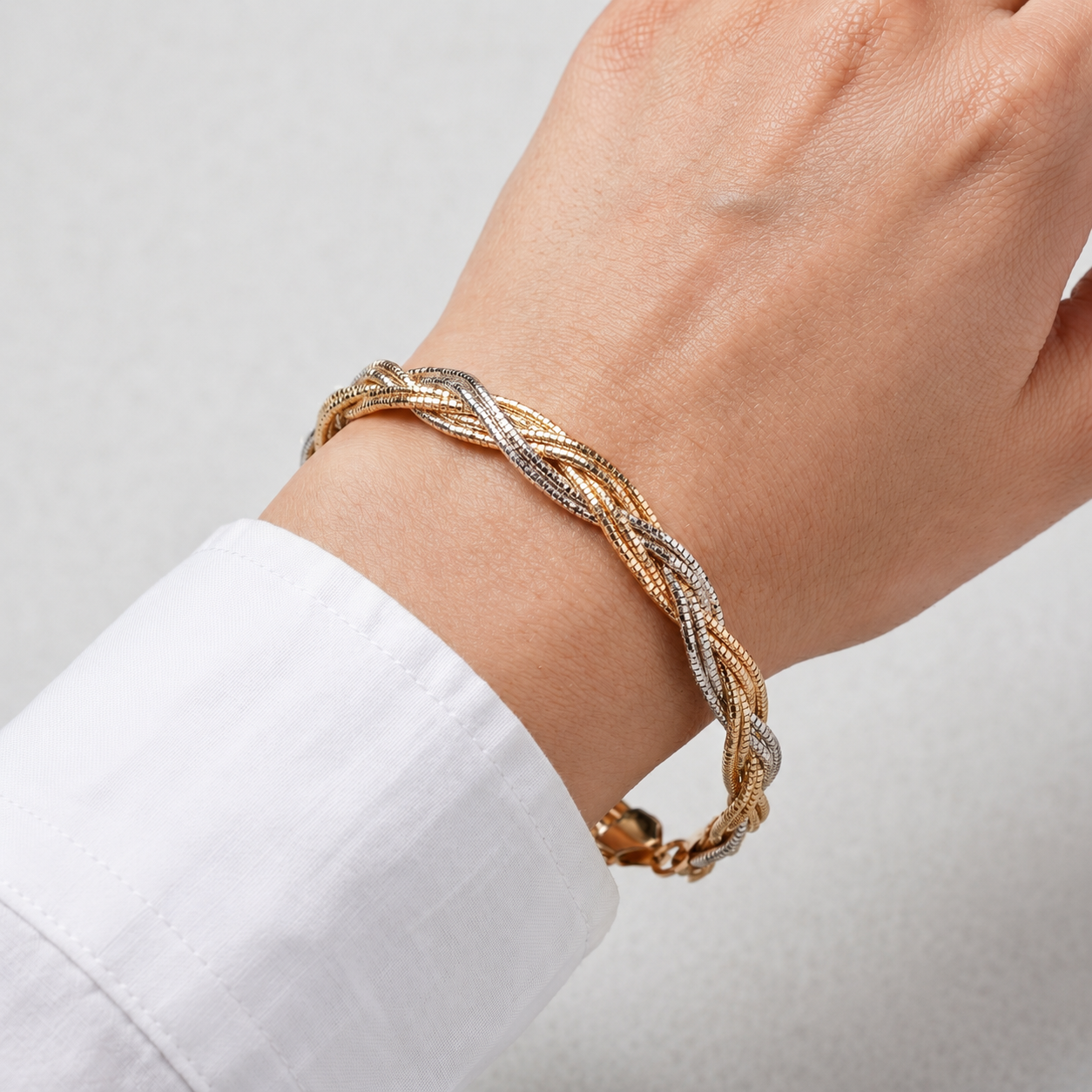 The Aurelia Two-Tone Twist Bracelet - Image 2