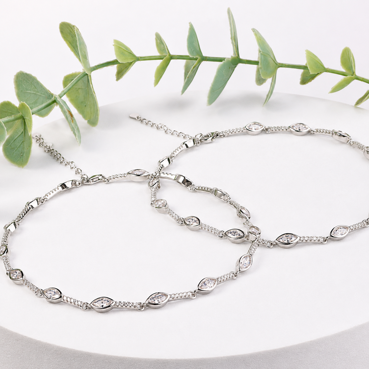 The Marquise Petal Anklet Pair - Image 4