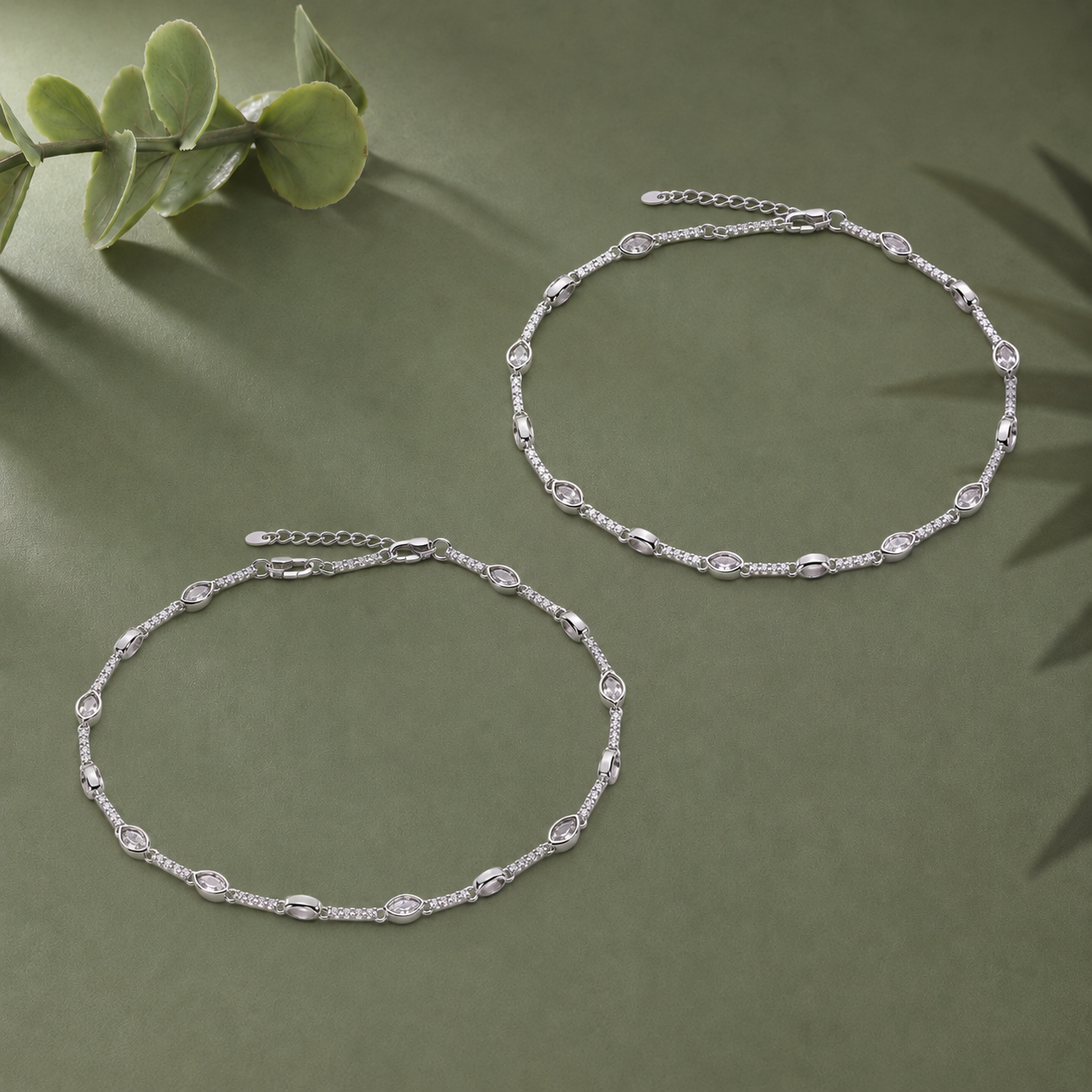 The Marquise Petal Anklet Pair - Image 3
